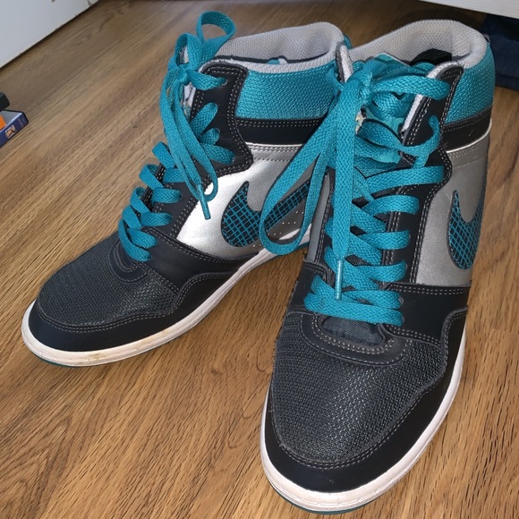 teal sneaker wedges